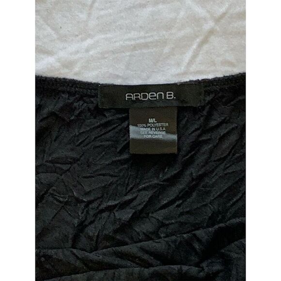 Black Arden B. Crinkle Sequins Top V-Neck Party Cocktail Evening M/L - Picture 12 of 16